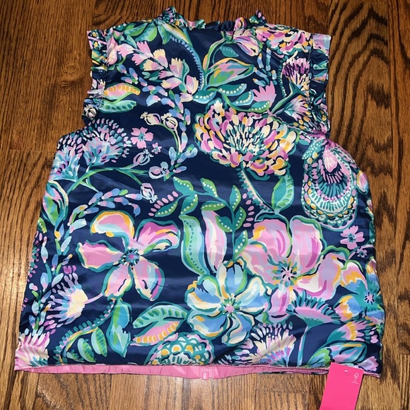 Lilly Pulitzer Girl's Amani Reversible Vest in Lilac Rose Size Large (8-10) NWT - Picture 6 of 9
